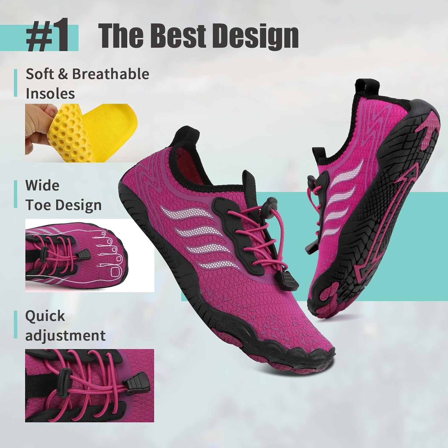 Detalle de Water Shoes for All: Unisex Quick-Dry Barefoot Style — Efficient, Flexible Pool and Beach Footwear