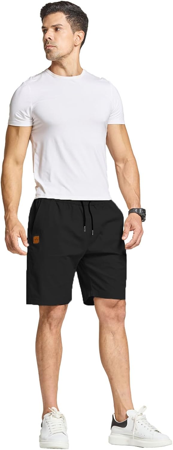 Detalle 2 de JustSun Men's Summer Shorts: Cotton Chino with Elastic Waist Pockets
