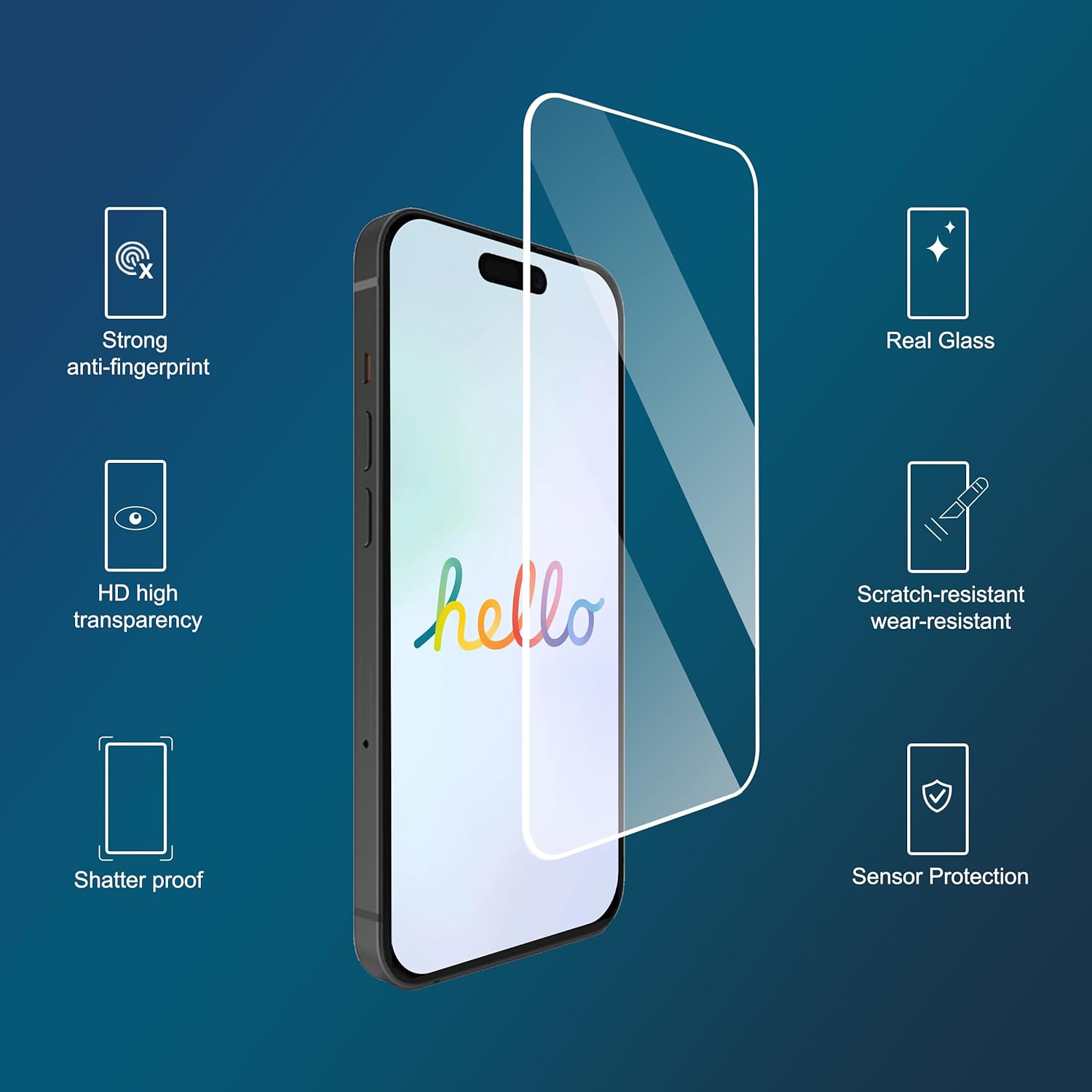 Detalle de Ailun 3 Pack Screen Protector + Camera Lens Protector for iPhone 15 Pro (6.1") with Installation Frame