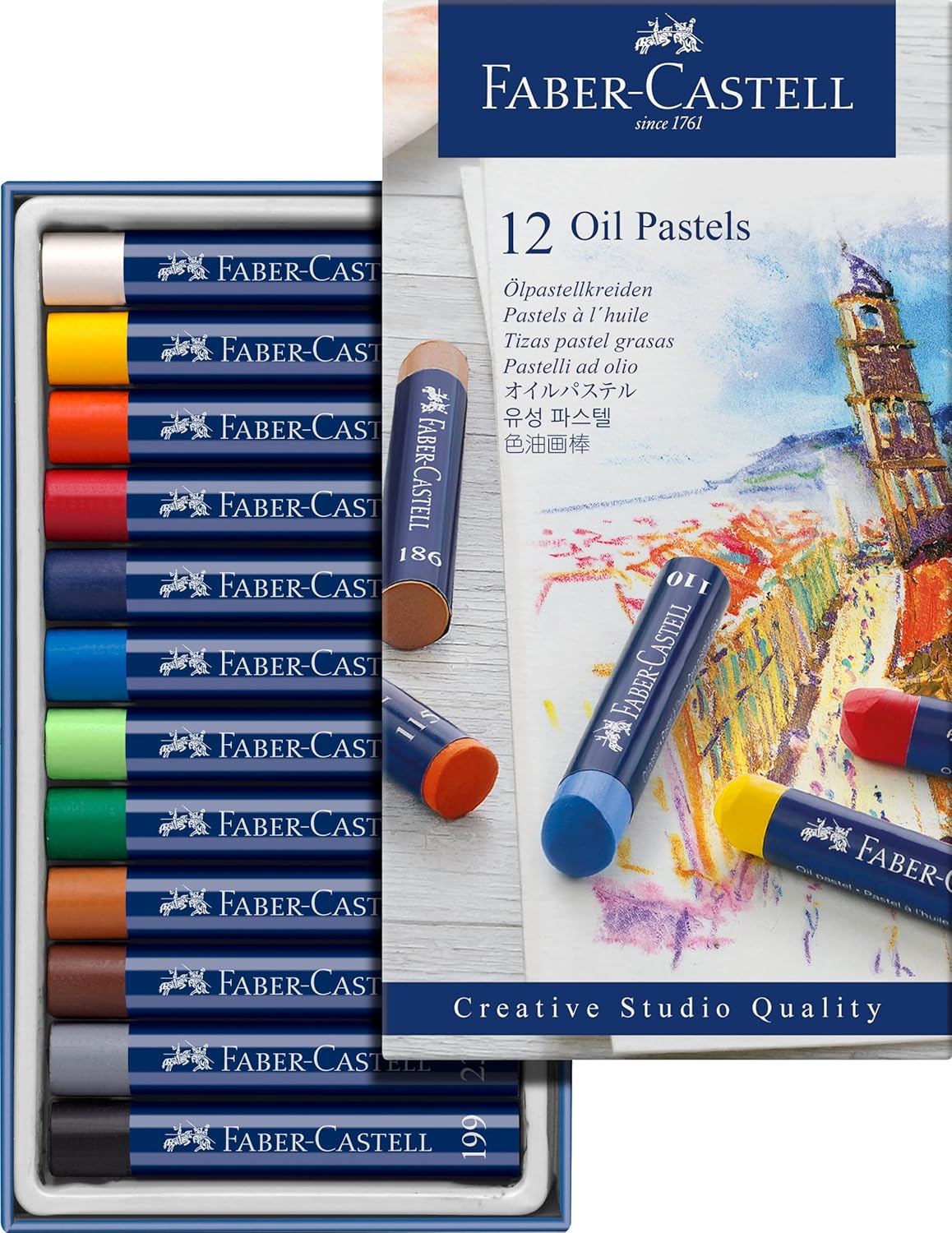 Detalle 2 de Faber-Castell Rich Creative Studio Oil Pastels – 36 Assorted (18-127036) in Cardboard Box