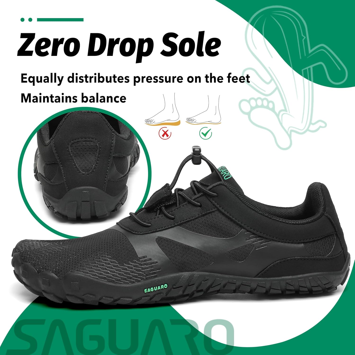 Detalle 2 de SAGUARO Unisex Barfußschuhe – Leicht, atmungsaktiv und rutschfest für Outdoor & Indoor