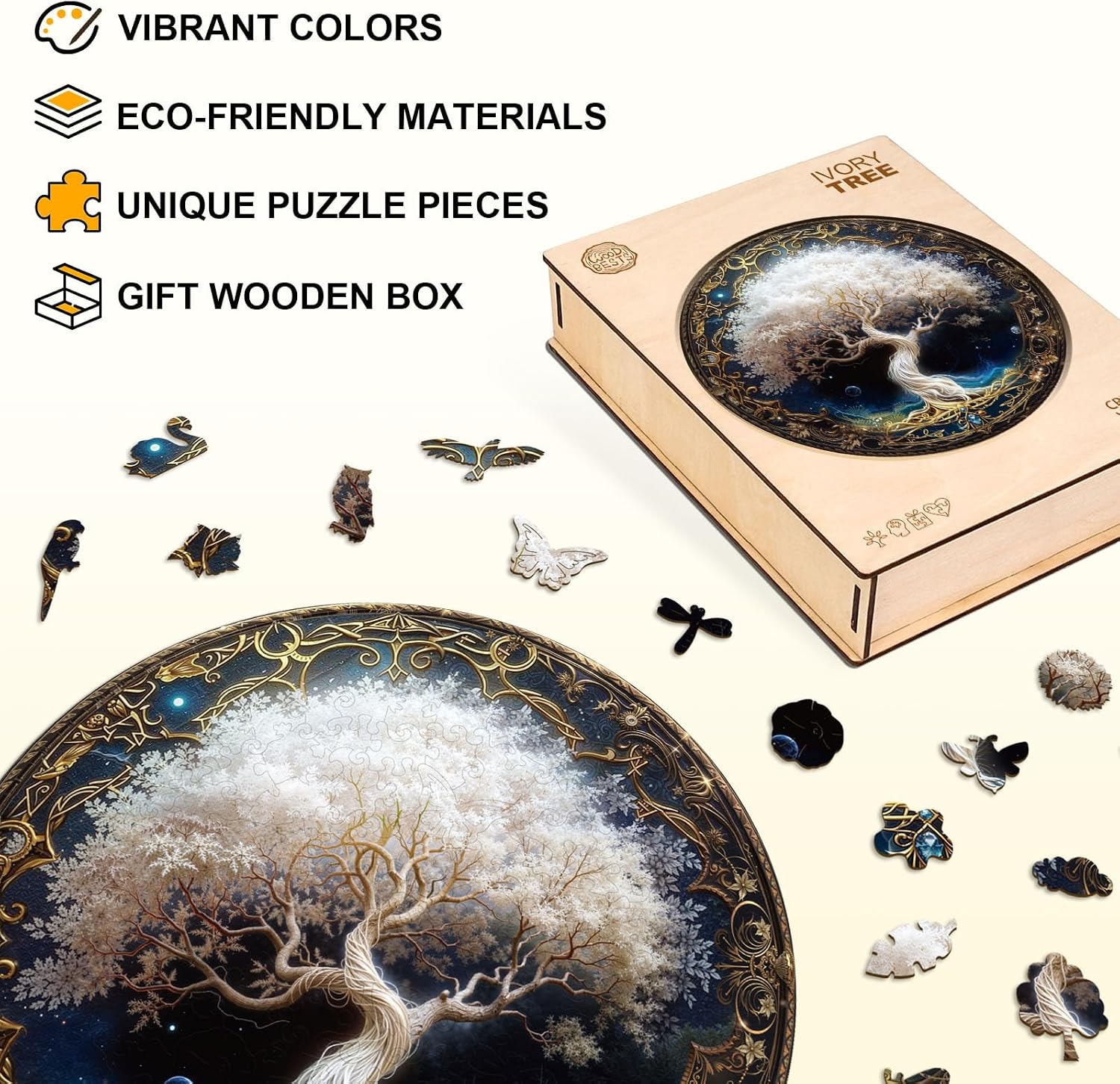 Detalle de KAAYEE Wooden Jigsaw Puzzle, 200 Pieces