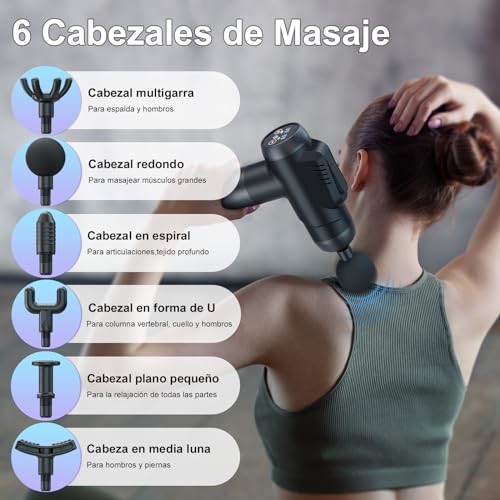 Thumbnail 4 de Pistola de Masaje Muscular 99 Niveles, Cabezales y Pantalla LCD 😊