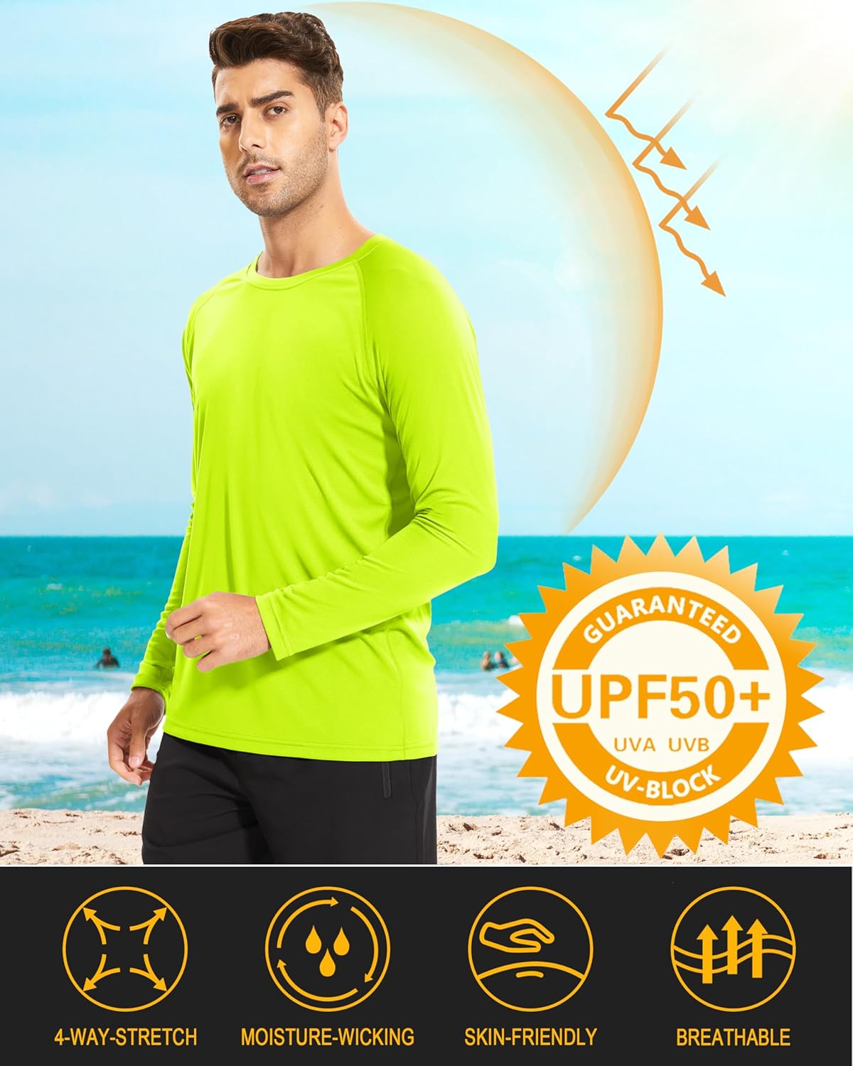 Thumbnail 1 de MAGCOMSEN Men’s Long Sleeve UPF 50+ Sun Protection Athletic Shirt for Hiking, Running & Workouts