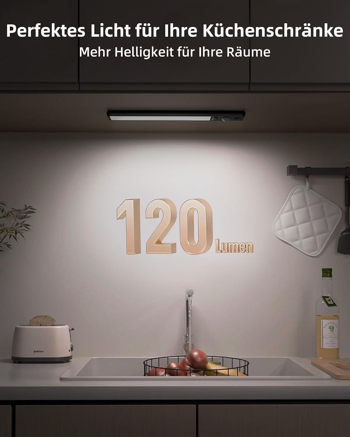 Thumbnail 5 de EZVALO Schrankbeleuchtung LED 25 cm (2 Stück) mit Bewegungsmelder, Akku und 3 Farbmodi