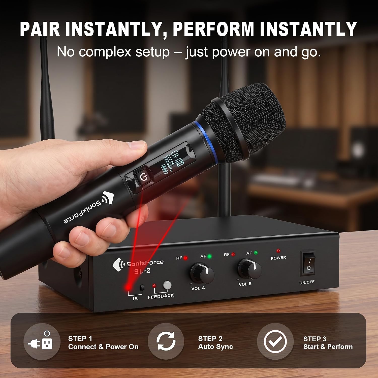 Thumbnail 6 de SonixForce SL-2 Dual Wireless Microphone System, UHF, Two Handheld Mics