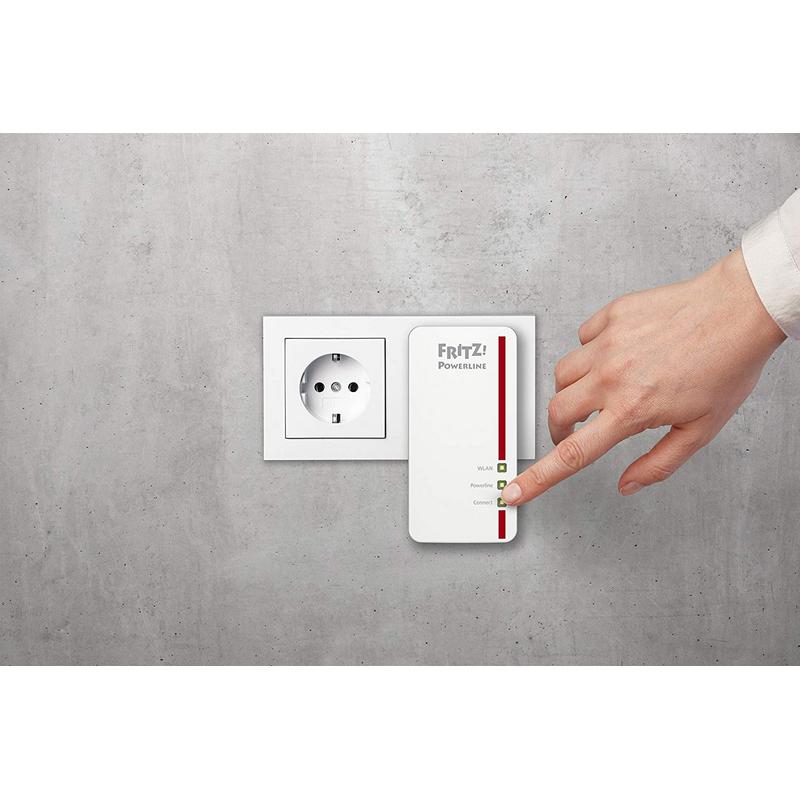 Detalle 2 de FRITZ!Powerline 1260E Pack Extensor WiFi Gigabit de AVM: conectividad híbrida para tu hogar