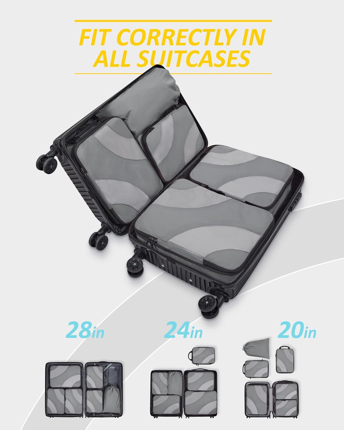 Thumbnail 1 de BAGSMART Compression Packing Cubes 6 pack