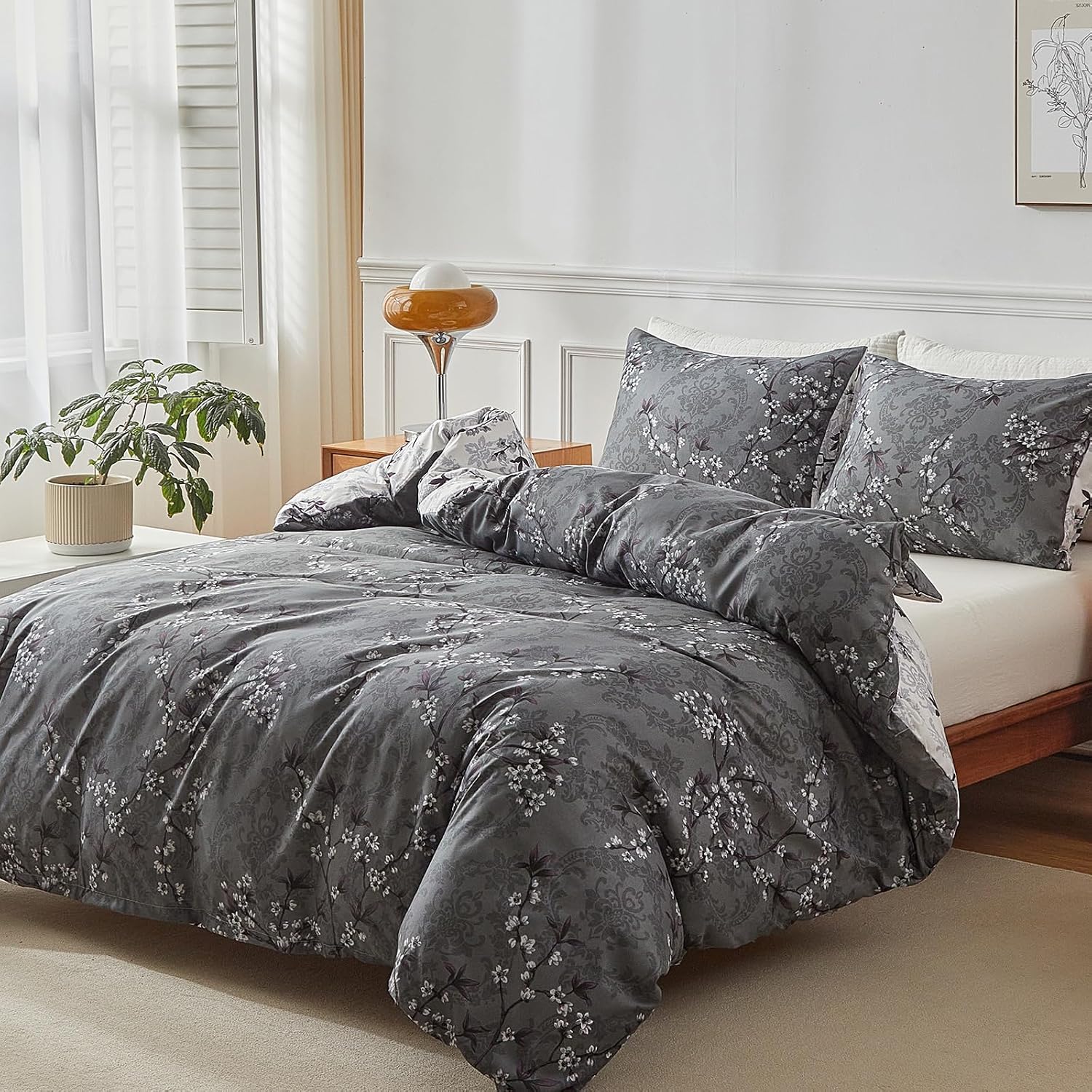 Detalle de TTCM Queen Plum Blossom Duvet Cover Set, 90 x 90-Inch Microfiber