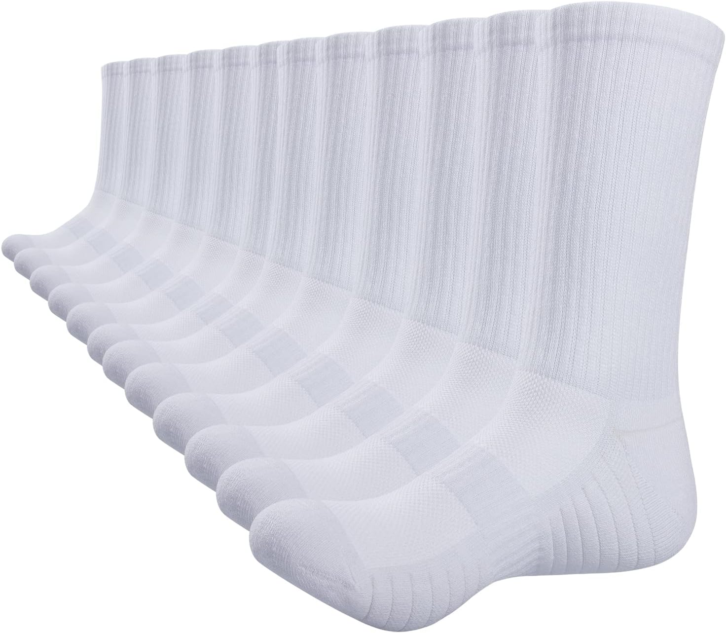 Detalle de TANSTC pack de 6 calcetines deportivos altos antideslizantes y transpirables (varias tallas 35-38, 39-42, 43-46 y 47-50)
