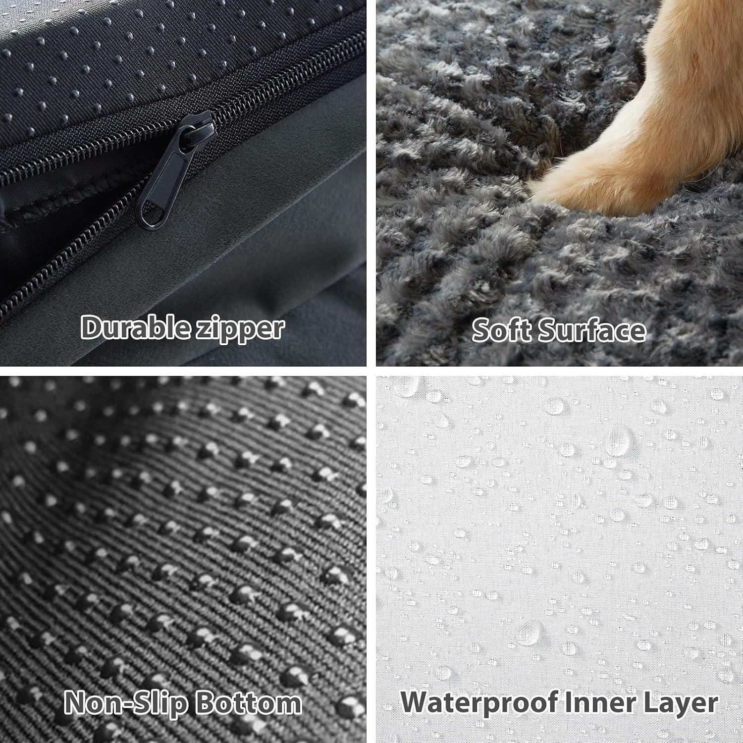 Detalle 2 de BFPETHOME Orthopedic Dog Bed, 42 x 30-Inch L-Shaped with Egg-Crate Foam