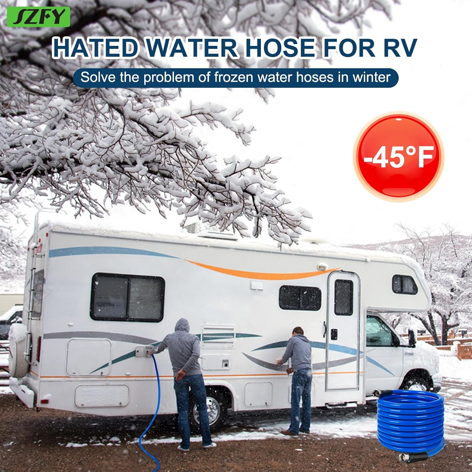 Detalle 2 de 100FT Heated Water Hose for RV 1/2"