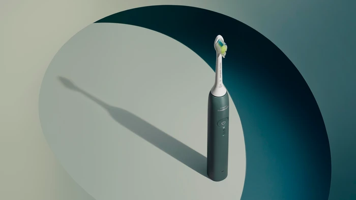 Detalle de Philips Sonicare 3100 Series HX4033/26 Waldgrün – kompakte Mundpflege mit Drucksensor