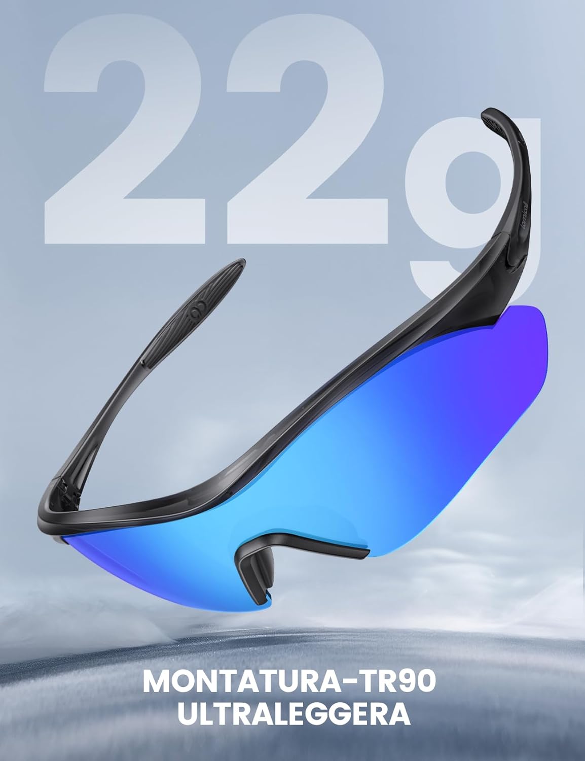 Detalle 2 de Lamicall Occhiali da Sole Ciclismo Polarizzati – 22g Ultraleggeri, TAC Lente One-Piece, UV400, TR90