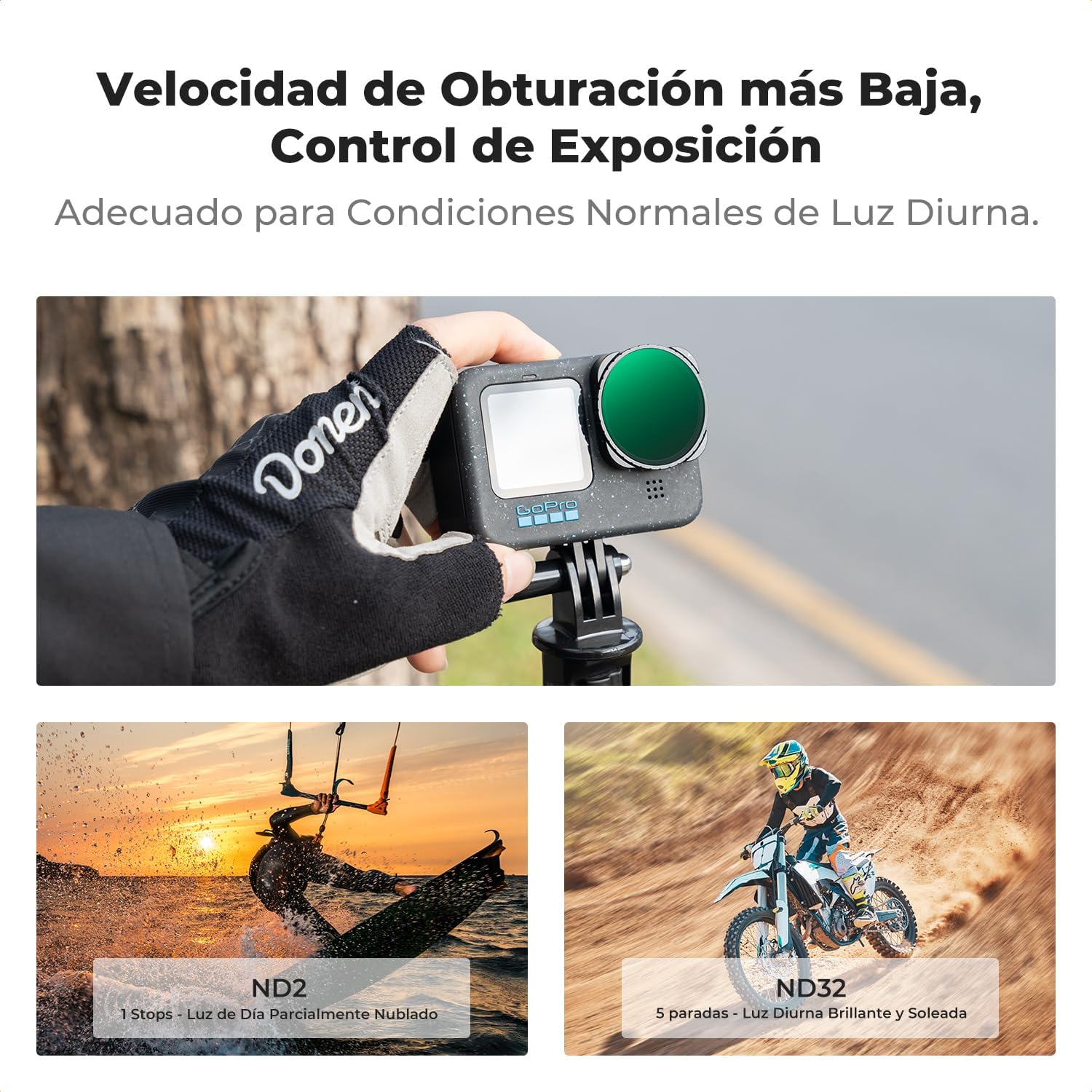Thumbnail 3 de K&F Concept Variable ND2-32 filtro ND para GoPro 28 capas