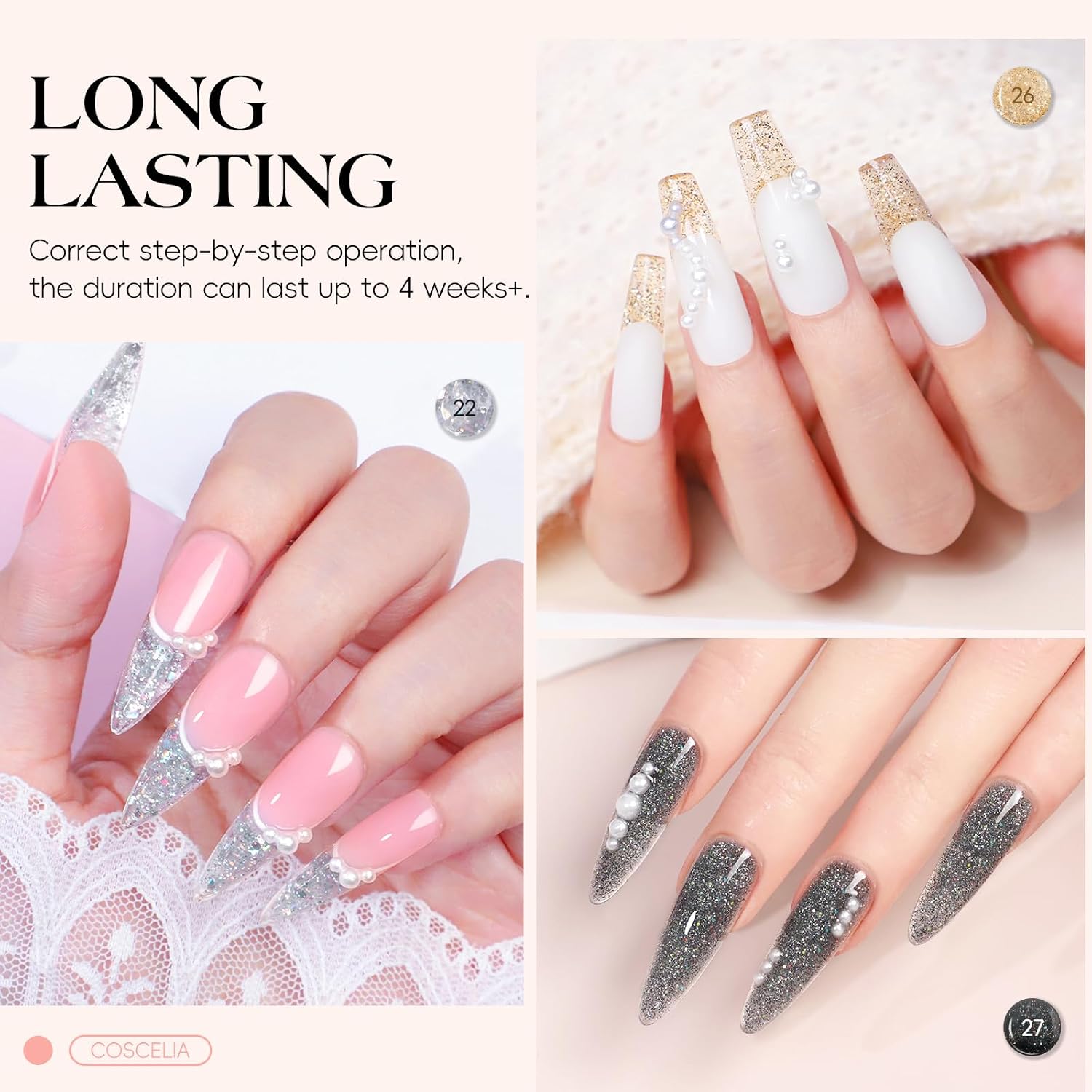 Detalle 2 de COSCELIA 50PC Poly Nail Gel Kit with 15 Colors