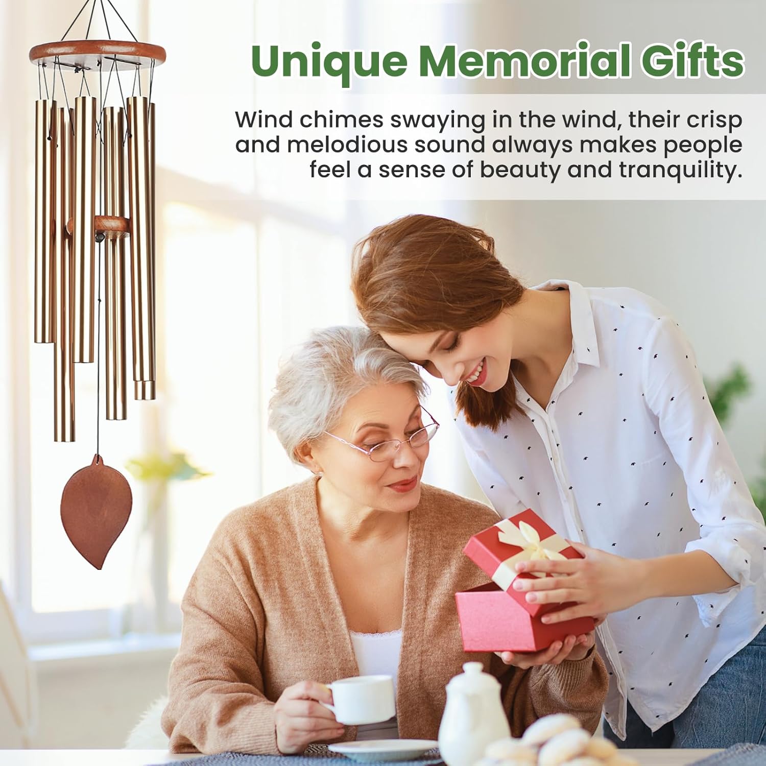 Thumbnail 2 de YITGOG 32-inch aluminium wind chimes with thick tubes for garden, patio and indoor décor