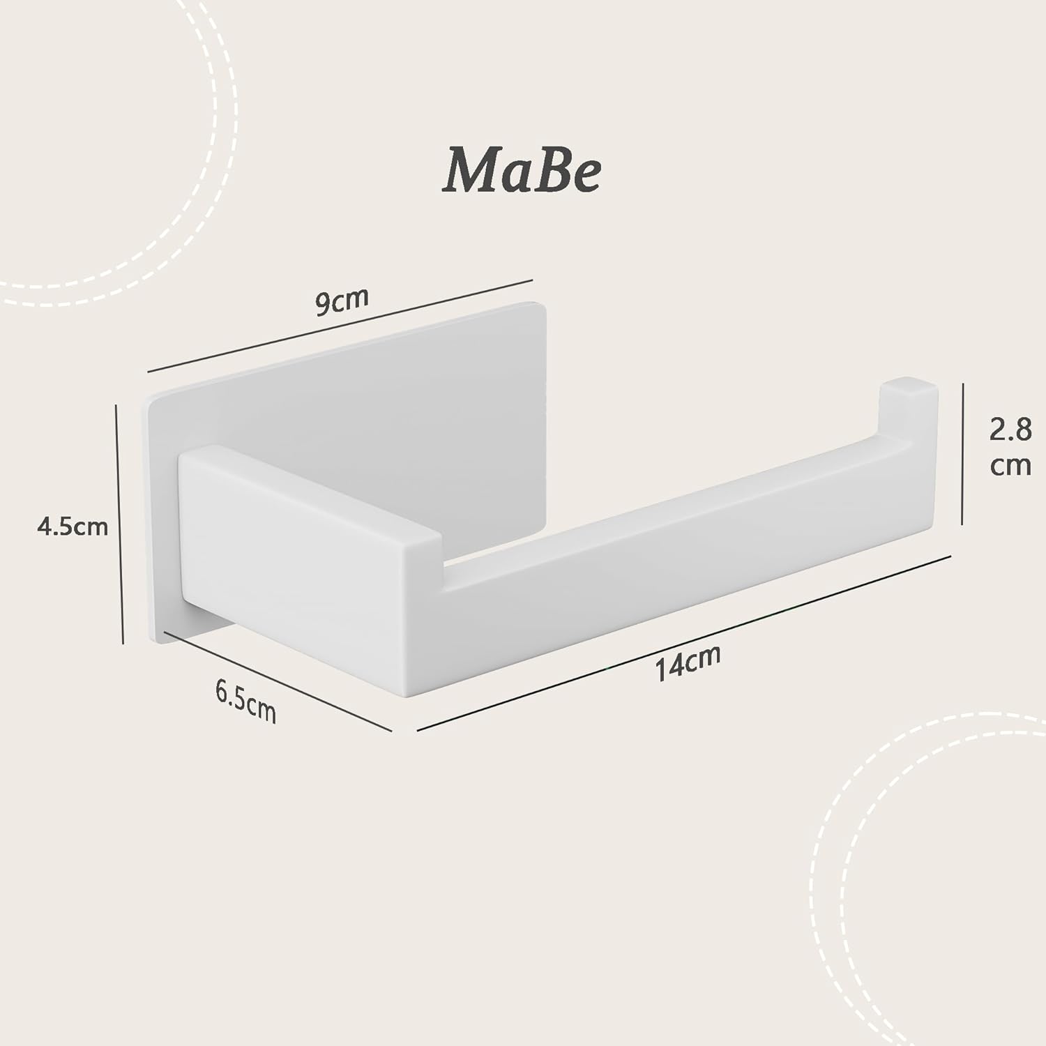 Thumbnail 1 de Eowihor selbstklebender Toilettenpapierhalter aus Edelstahl (ohne Bohren) – für Küche & Bad, weiß