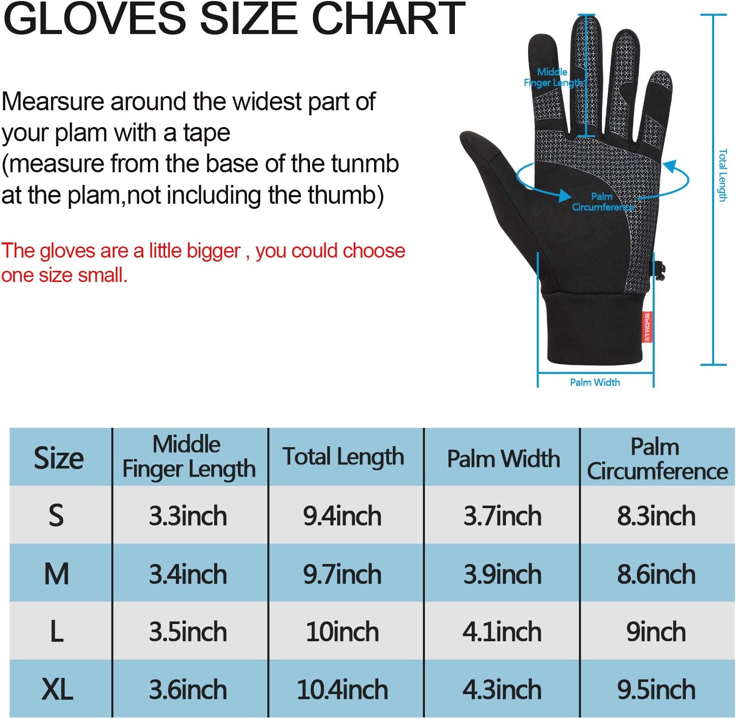 Detalle 2 de TOLEMI Winter Running Thermal Liner Gloves