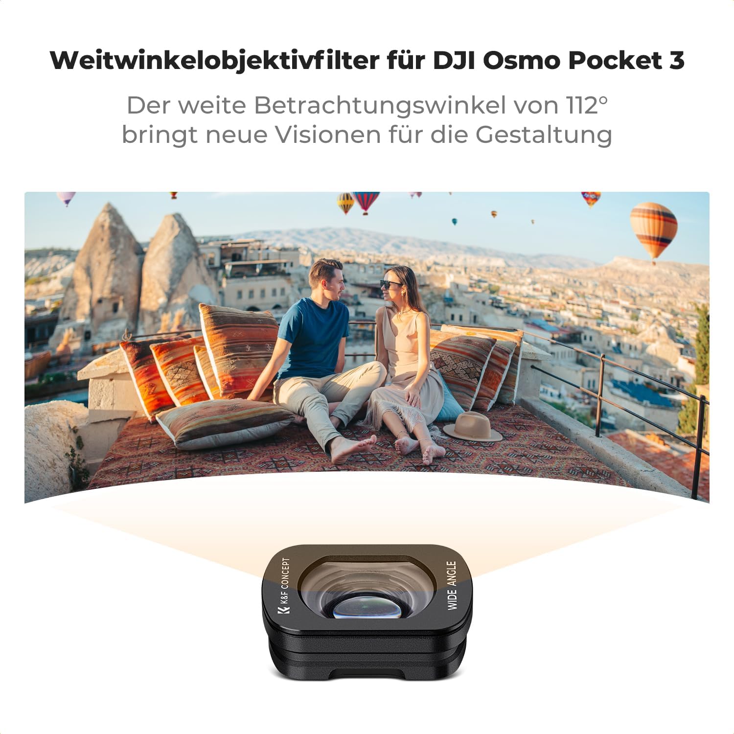 Detalle 2 de K&F CONCEPT FSD01 magnetisches Filter Set für Osmo Pocket 3/4 – 4er-Filter mit Weitwinkel, CPL, ND2-32 und Black Mist 1/4