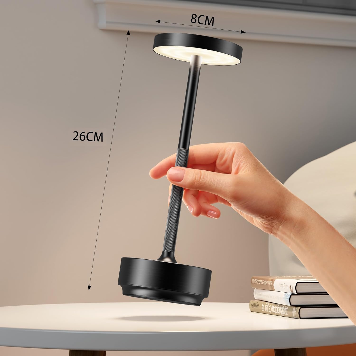 Detalle de SLSMD Lampada da tavolo senza fili LED 2 pezzi, ricaricabile 5000mAh, dimmerabile, 3 modalità di luce