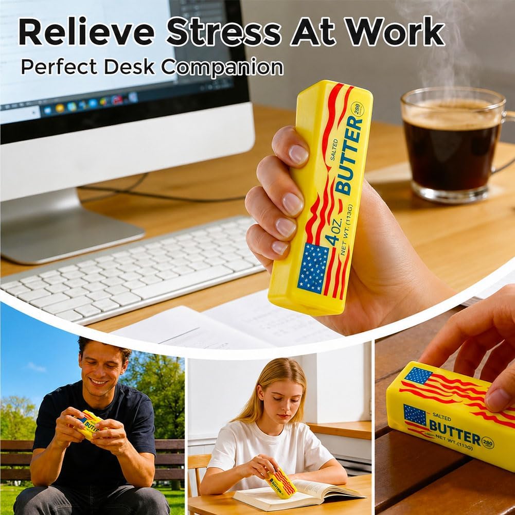 Thumbnail 3 de Butter Squishy Slow Rising Squeeze Toy: 2-Pack American Flag-Themed Desk Fidgets