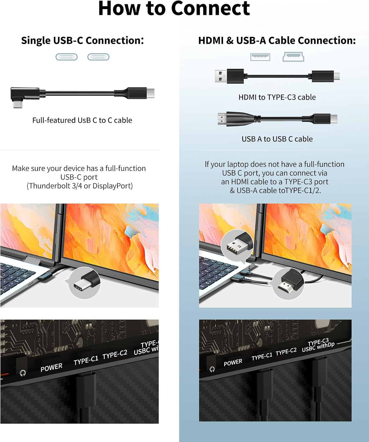 Detalle 2 de Cevaton Laptop Screen Extender 15.6" Portable Monitor