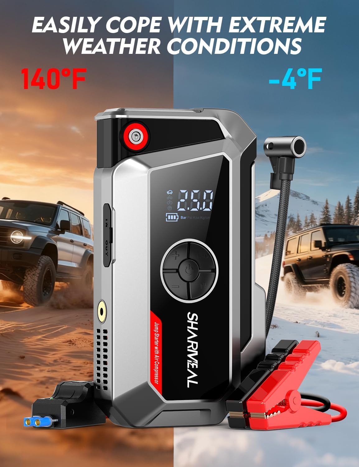 Thumbnail 6 de SHARMEAL 8000A Jump Starter Power Pack with 250 PSI Air Compressor
