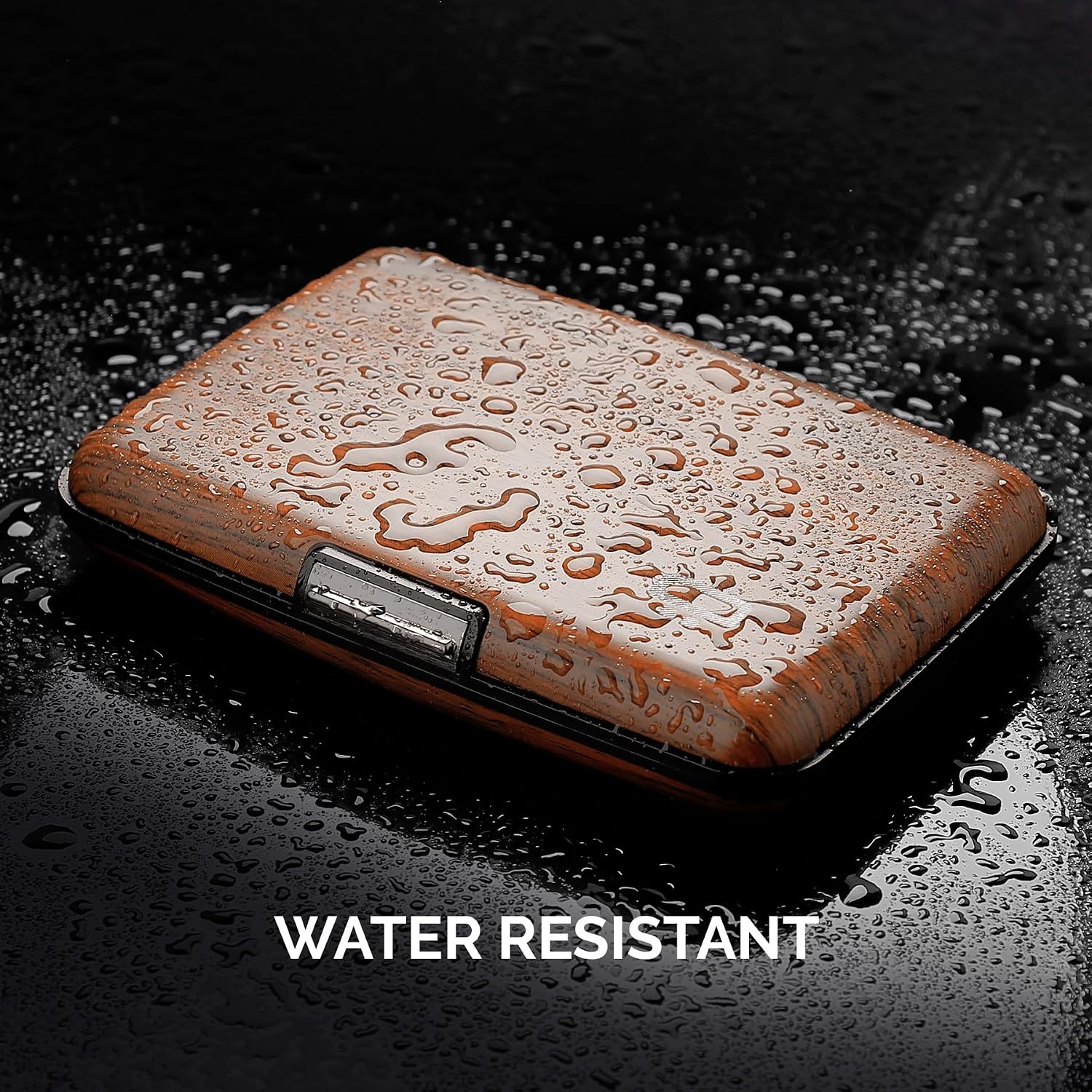 Thumbnail 5 de ÖGON -DESIGNS- Porte-Cartes en Aluminium, Stockholm Sequoia Wood Effect with Extra-Secure Lock