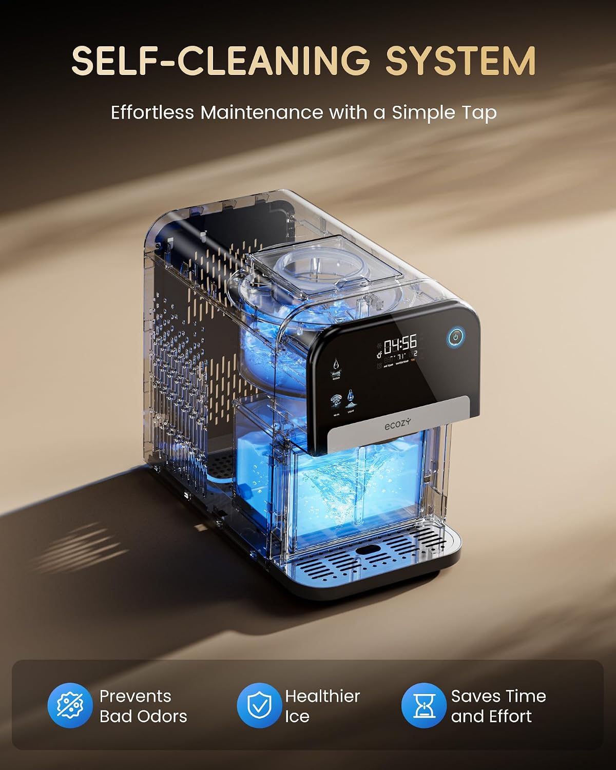 Thumbnail 6 de ecozy IM-ND481B Nugget Ice Maker and Water Dispenser, App Control, 33 lbs/day
