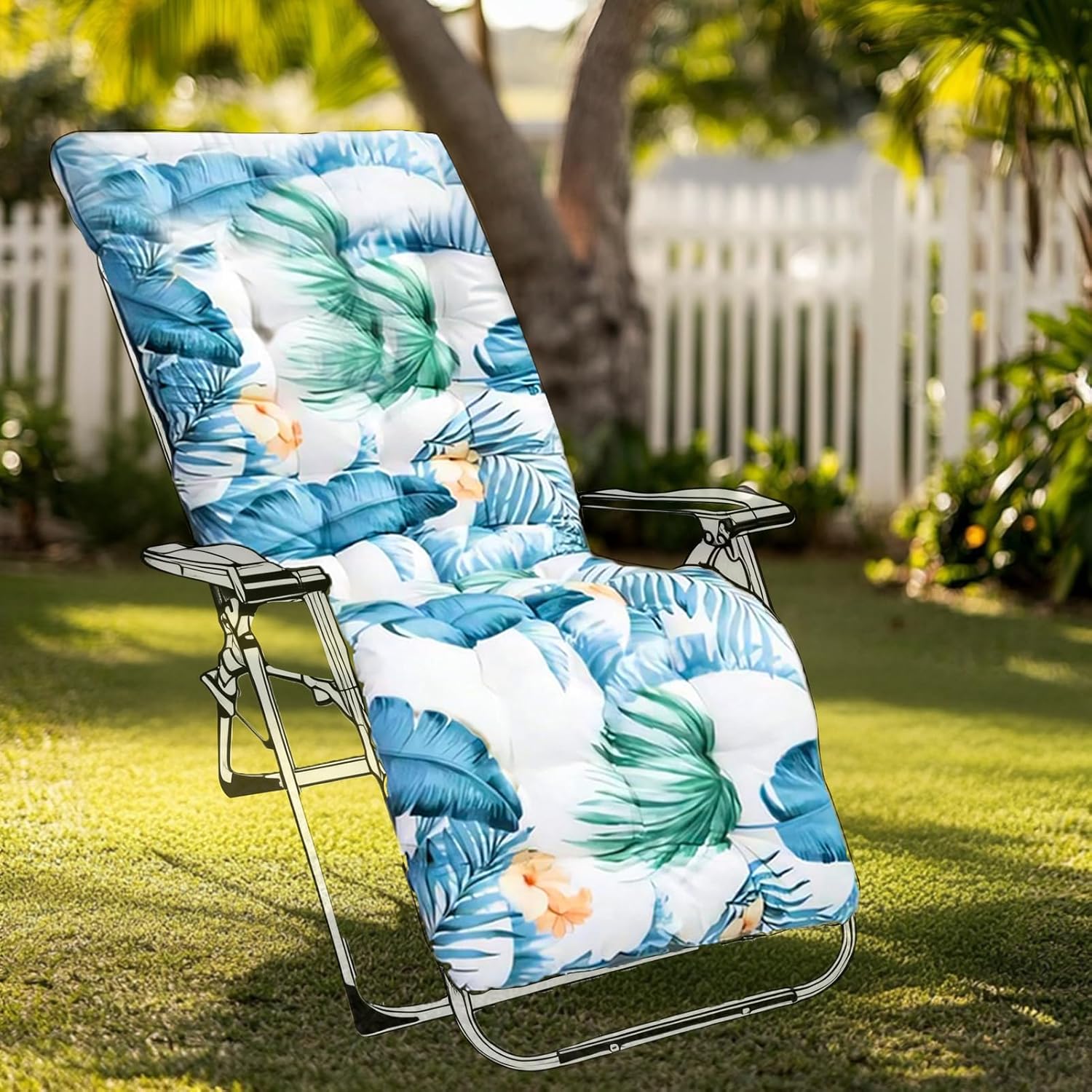 Detalle de GOZYLA High Back Sun Lounger Replacement Cushion 170x53 cm