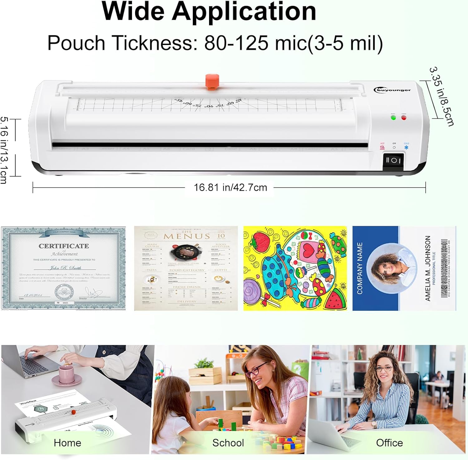 Thumbnail 5 de Buyounger Plastificatrice A3 8-in-1 per ufficio e scuola 📠