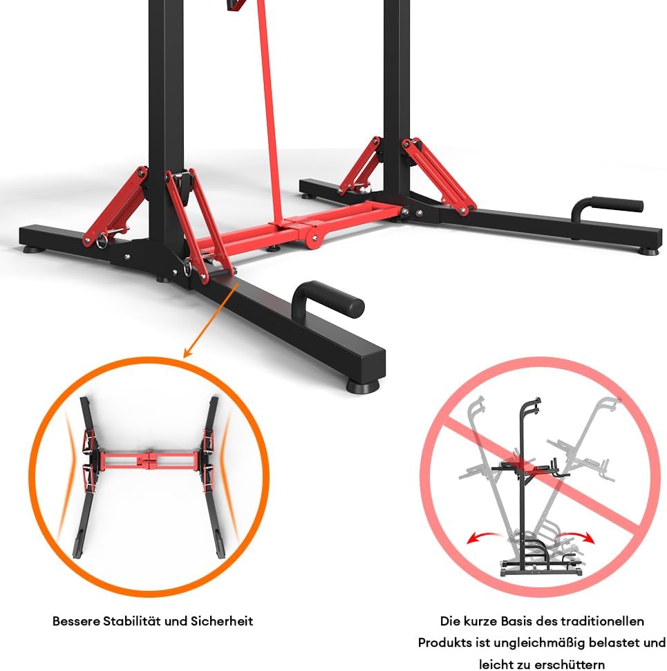 Thumbnail 5 de ONETWOFIT Barra per trazioni autoportante pieghevole con dip e altezza regolabile 127-224 cm