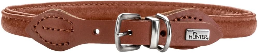 Detalle de HUNTER Hundehalsband Round & Soft Canadian UP Cognac