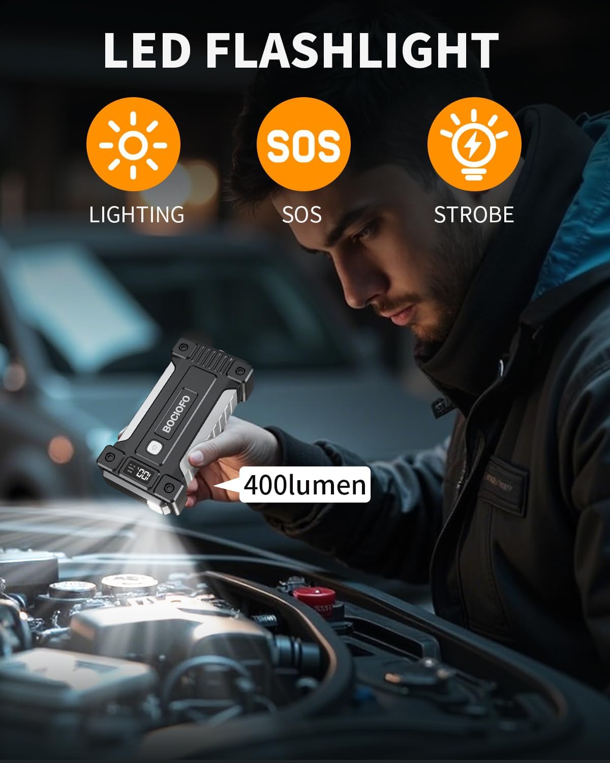 Detalle de BOCIOFO 6000A Starthilfe Powerbank