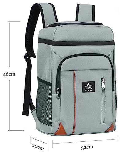 Detalle 2 de Mochila Nevera Isotérmica FUREINSTORE 27L Gris para Playa y Camping