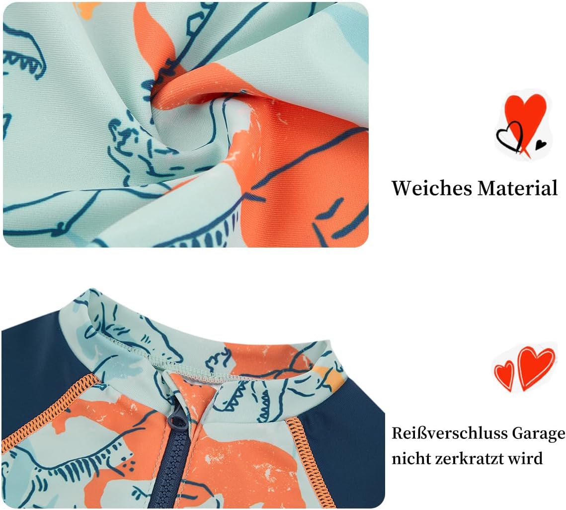 Detalle de UMELOK Baby Badeanzug mit Sonnenhut UV-Schutz (UPF 50+) für Baby Jungen