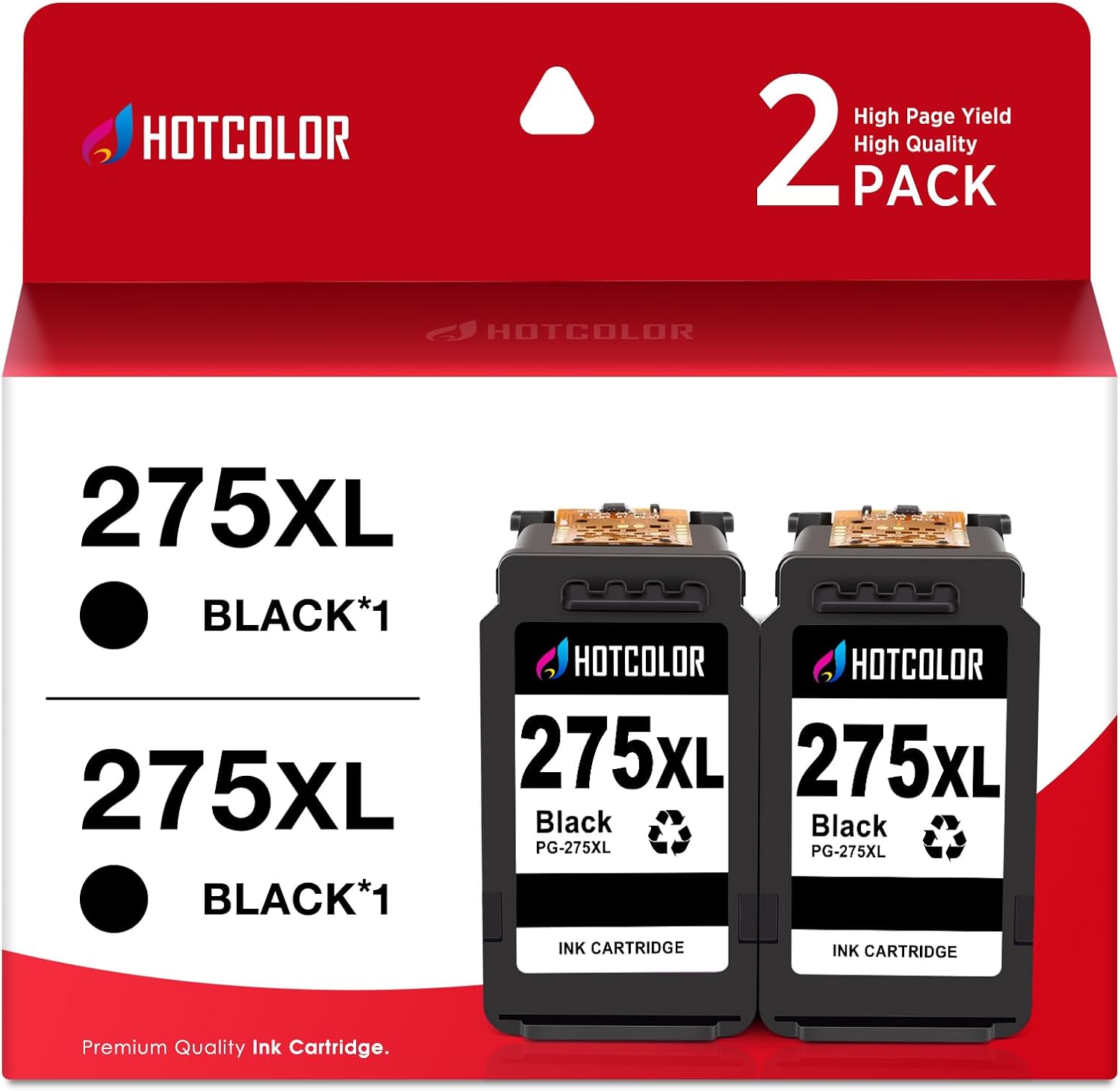 Detalle de HOTCOLOR pg-275 Black Ink Cartridges, 2-Pack for Canon PIXMA TR/TS