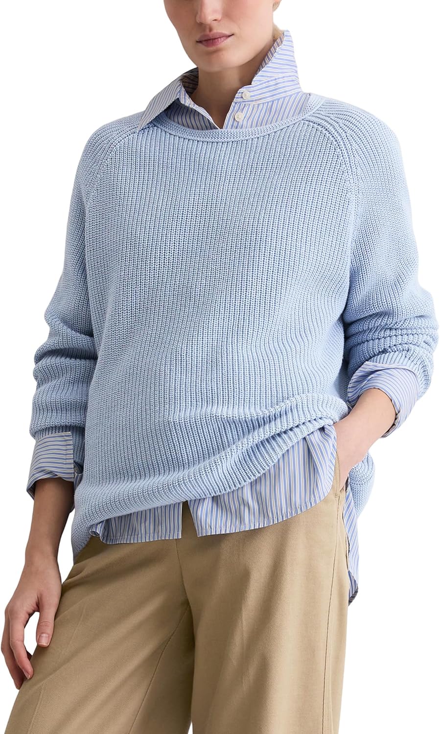 Detalle de Marc O’Polo Damen Strickpullover aus Bio-Baumwolle im Loose Fit