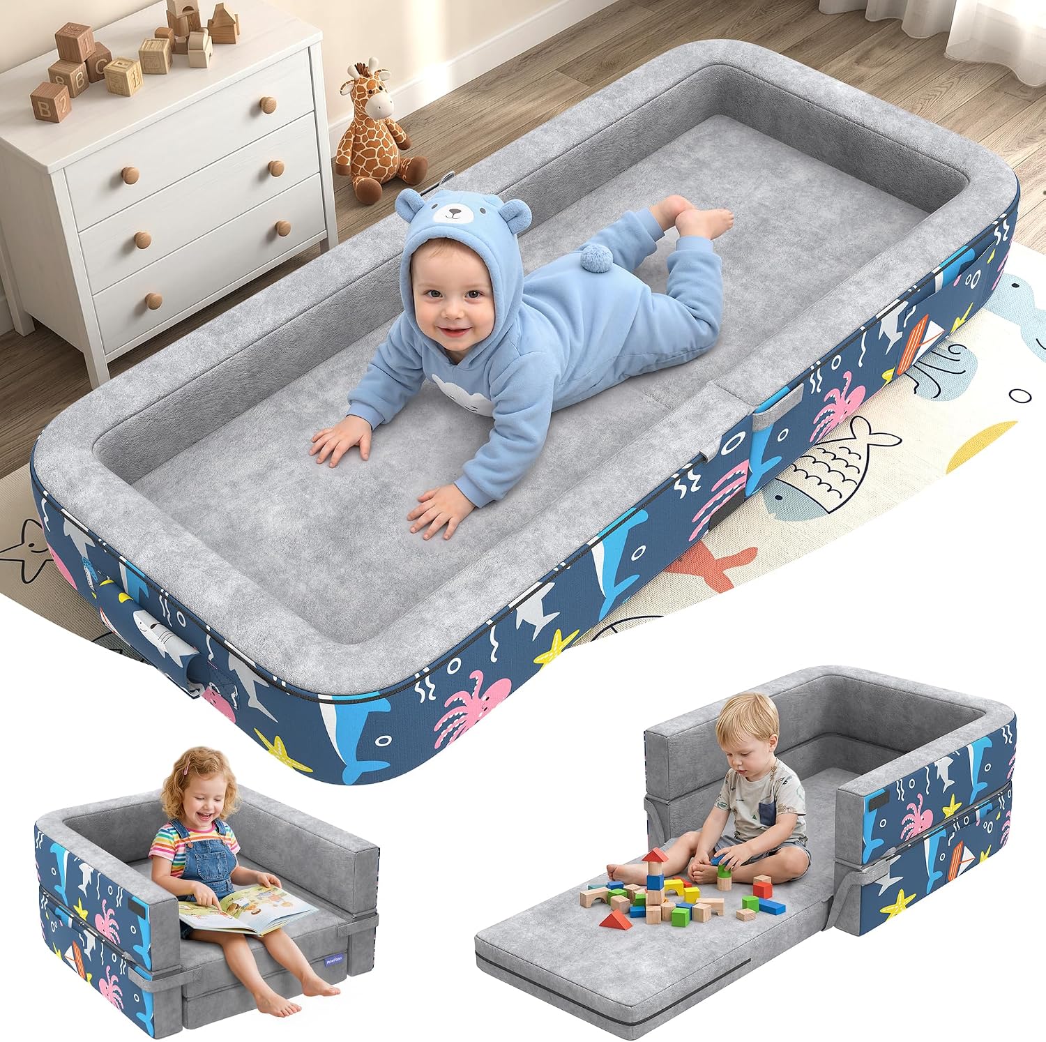 Detalle de MOMFANN Portable Toddler Bed, 35D Foam