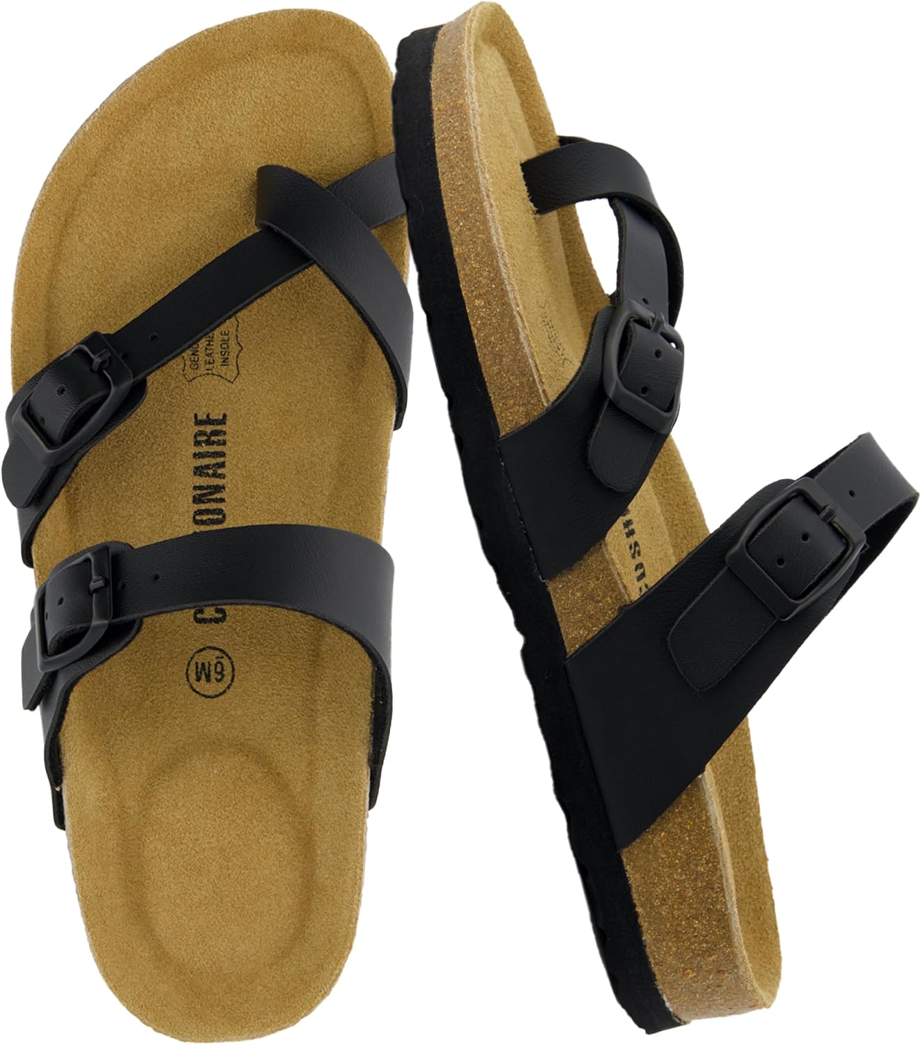 Detalle de CUSHIONAIRE Women's Sandals with Suede Footbed