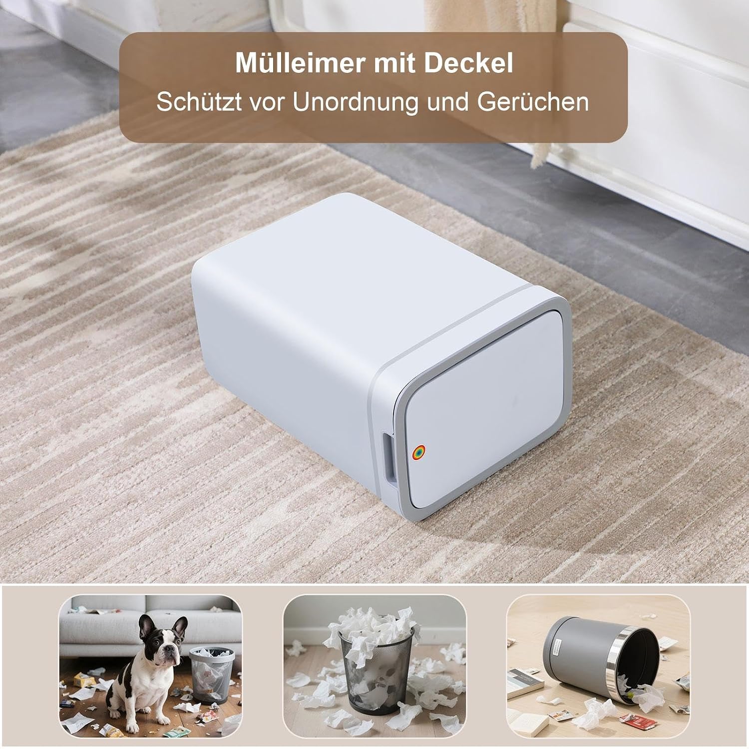 Detalle de MOPUP Kleiner Badezimmer-Mülleimer 9 l