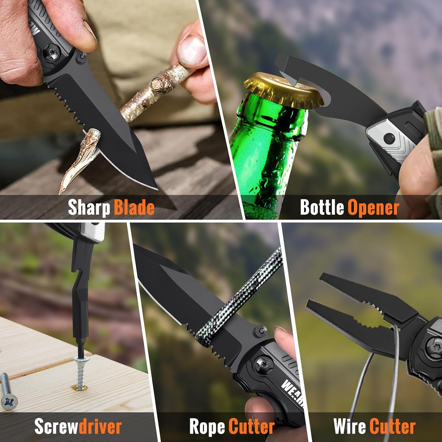 Thumbnail 5 de WEARXI Pocket Knife Multitool, 13-in-1 Stainless Steel Camping Tool