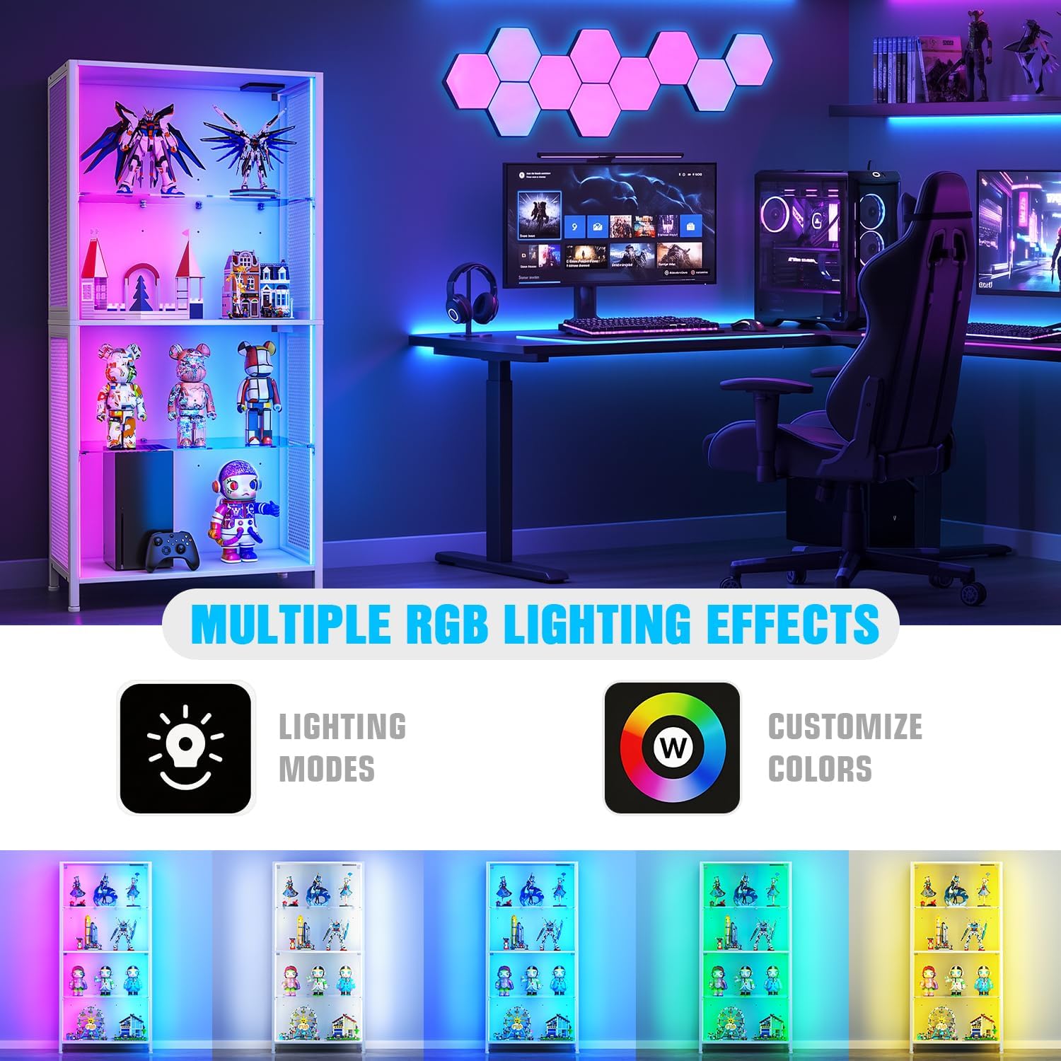 Detalle de Display Cabinet with RGB Lighting
