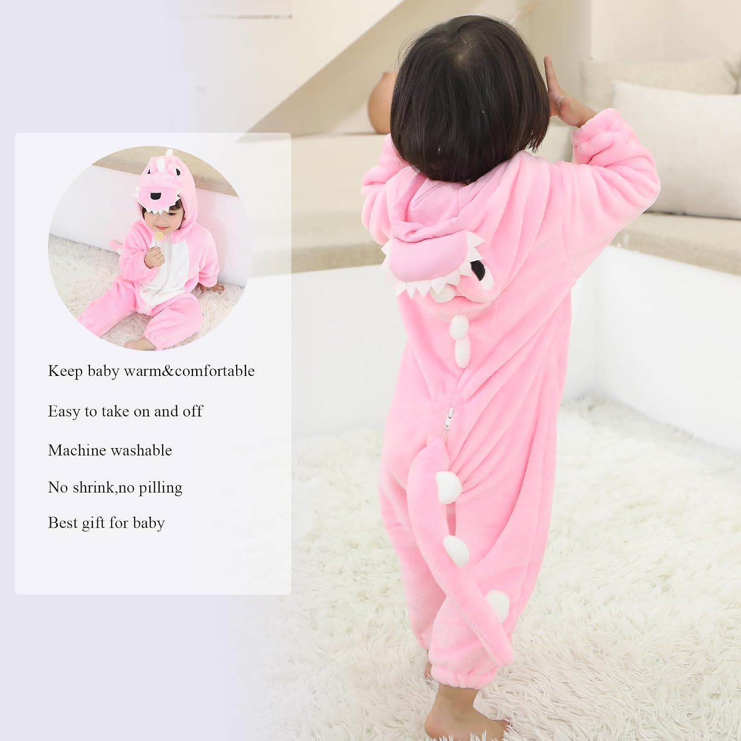 Detalle 2 de TONWHAR Costume002 Kids’ Animal Onesie Costume and Baby Romper
