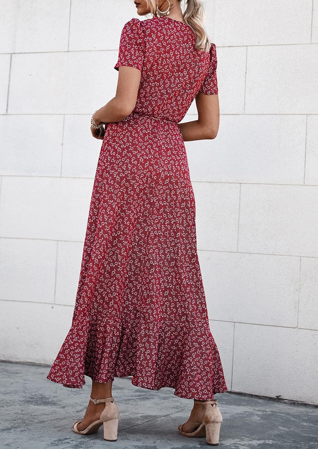 Detalle 2 de PRETTYGARDEN Boho Floral Maxi Dress