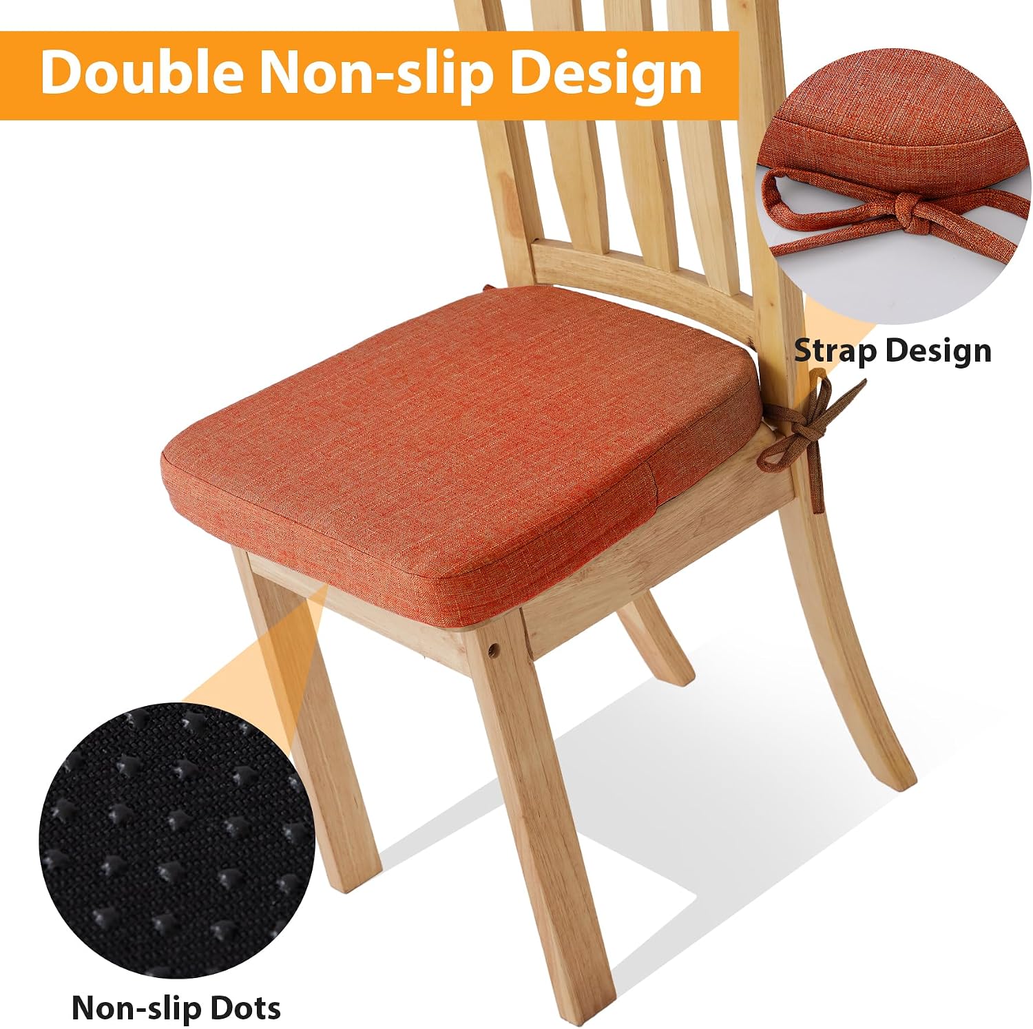 Detalle de Ruqmuis Dining Chair Cushions, 2-Inch