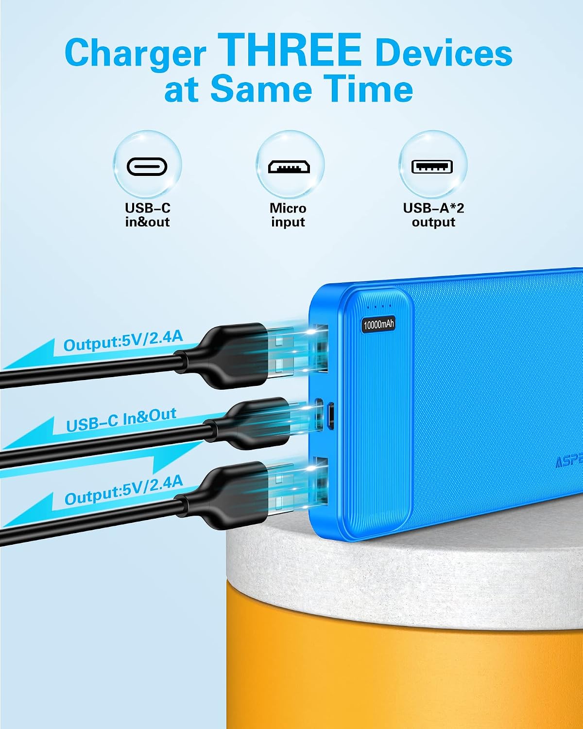 Detalle 2 de AsperX 10000mAh Power Bank 2-Pack