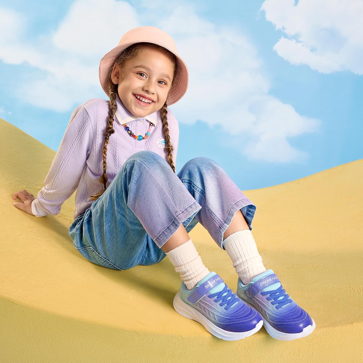Detalle de DREAM PAIRS Girls Kids Tennis Sparkle Ease Lightweight Sneakers