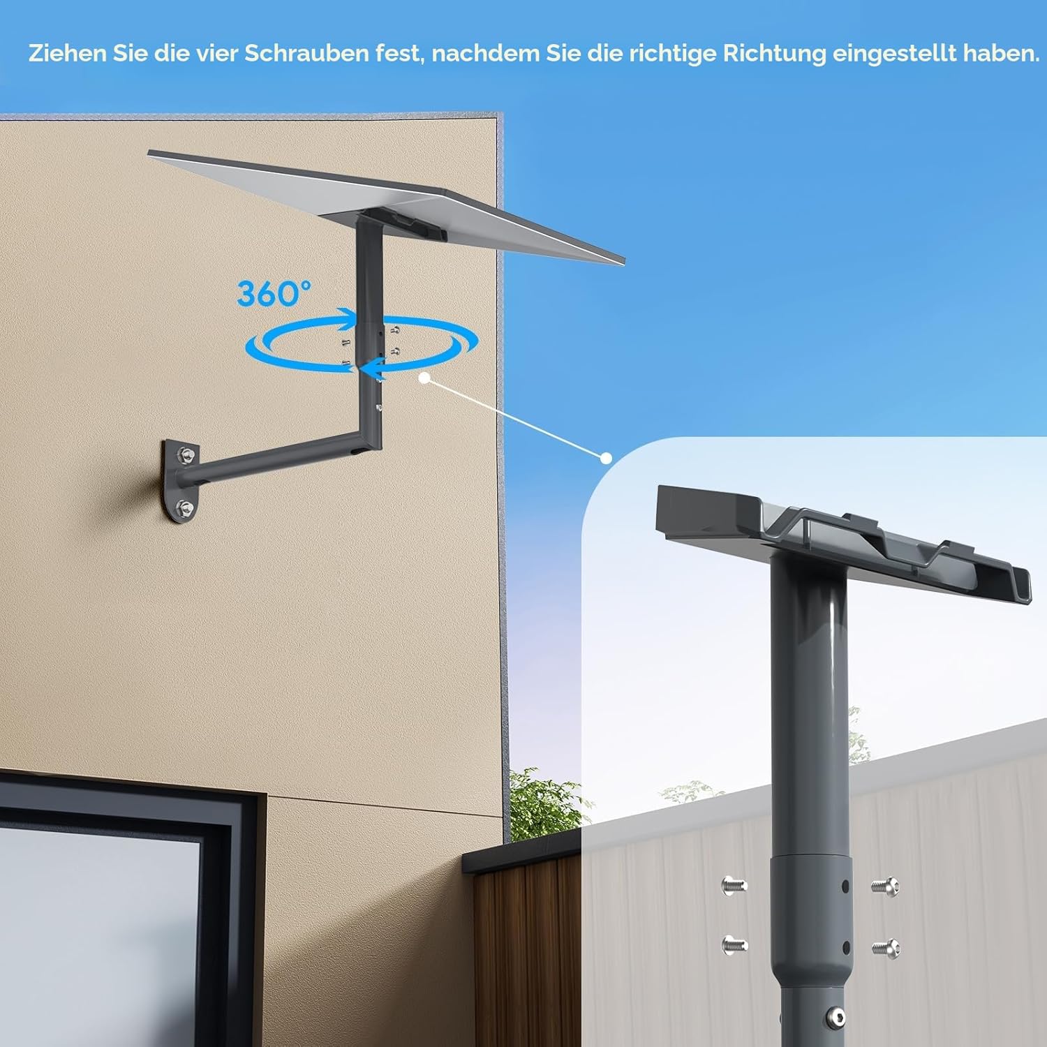 Detalle de XLTTYWL Starlink Gen 3 Halterung – 360° verstellbare Wandhalterung mit Mast-Montagekit und Rohradapter